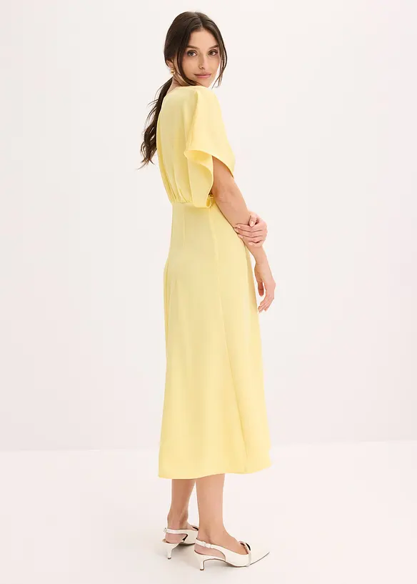 Midikleid aus glänzendem Satin in gelb von hinten (Totalaufnahme) - bonprix Midikleid aus glänzendem Satin in gelb von hinten (Totalaufnahme) - bonprix