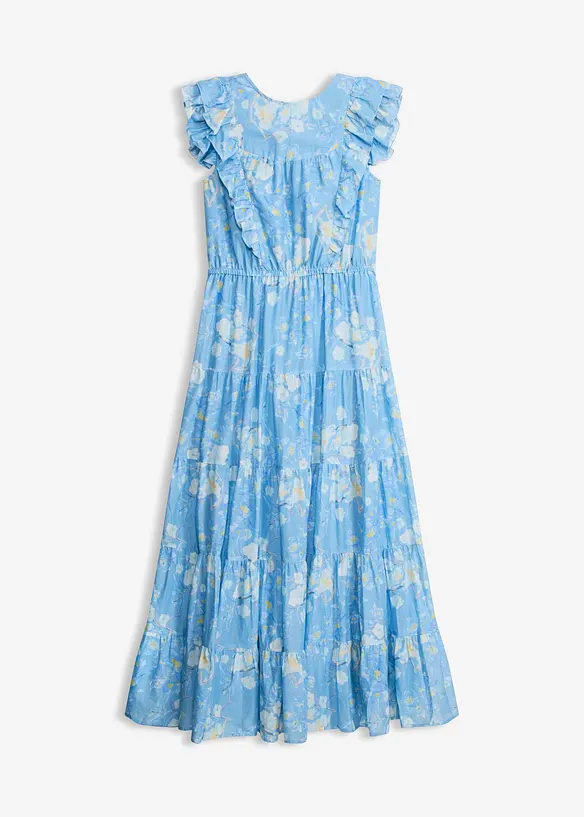 Maxikleid aus reiner Baumwolle in blau von vorne - bonprix Maxikleid aus reiner Baumwolle in blau von vorne - bonprix