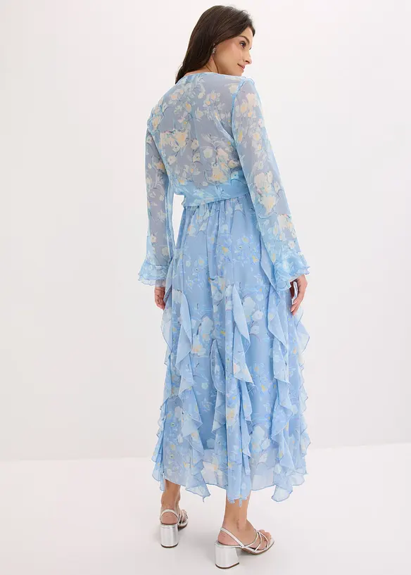 Maxirock aus leichtem Chiffon in blau von hinten - bonprix Maxirock aus leichtem Chiffon in blau von hinten - bonprix