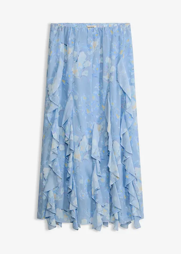 Maxirock aus leichtem Chiffon in blau von vorne - bonprix Maxirock aus leichtem Chiffon in blau von vorne - bonprix