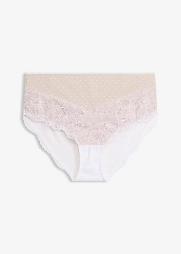 Maxislip mit edler Spitze in weiß von vorne - bonprix