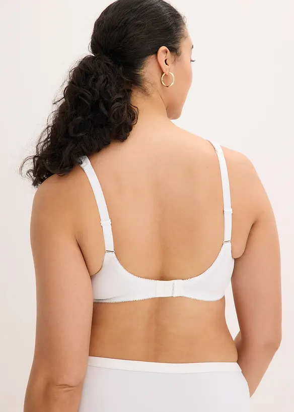 Minimizer-BH mit zarter Stickerei in weiß von hinten (im Anschnitt) - bonprix