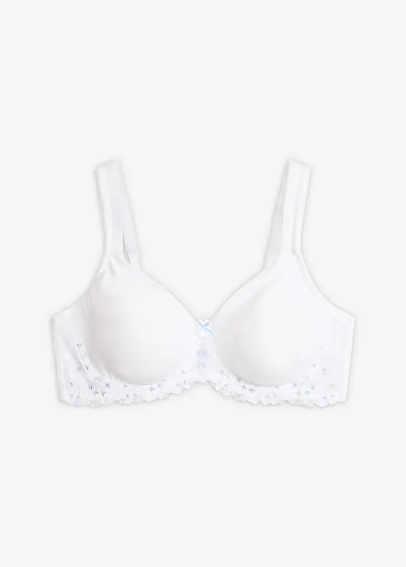 Minimizer-BH mit zarter Stickerei in weiß von vorne - bonprix