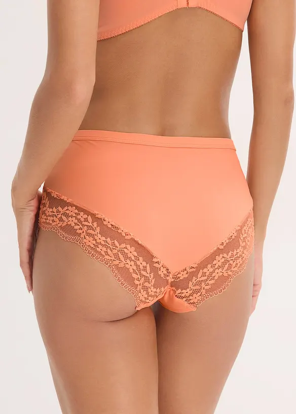 Maxipanty mit zarter Spitze in orange von hinten - bonprix