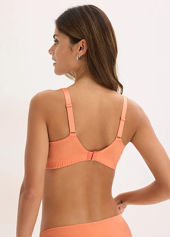 Komfortables Bralette mit weicher Bio-Baumwolle und Spitze in orange von hinten (im Anschnitt) - bonprix