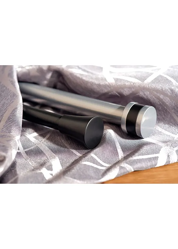 Ausziehbare Gardinenstange mit Endstück in silber (Ambiente) - bonprix