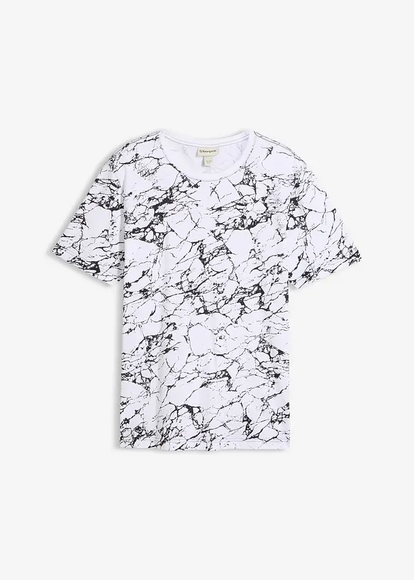 T-Shirt aus reiner Bio-Baumwolle in weiß von vorne - bonprix