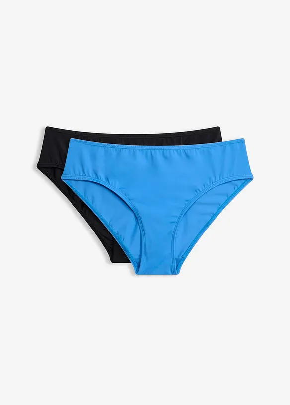 Bikinihose (2er Pack) in blau von vorne - bonprix