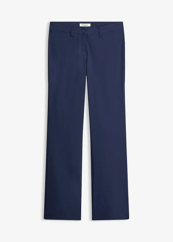 Stretch-Hose, Bootcut in blau von vorne - bonprix