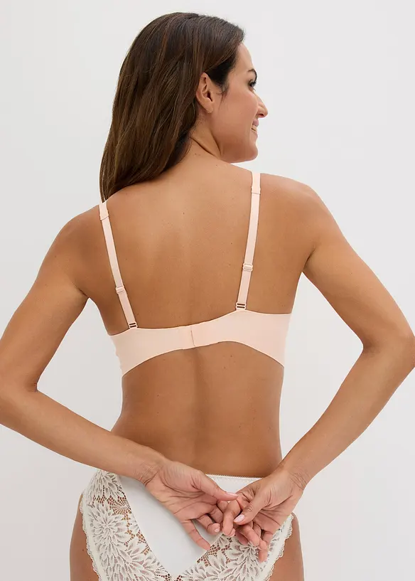 Wattierter Feel Comfort Lasercut BH ohne Bügel  in rosa von hinten (im Anschnitt) - bonprix
