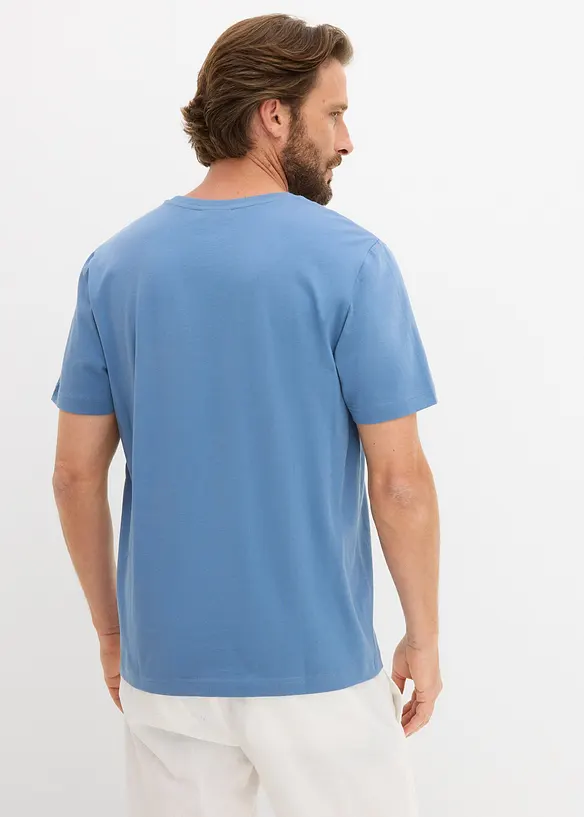 T-Shirt aus reiner Baumwolle in blau von hinten (im Anschnitt) - bonprix