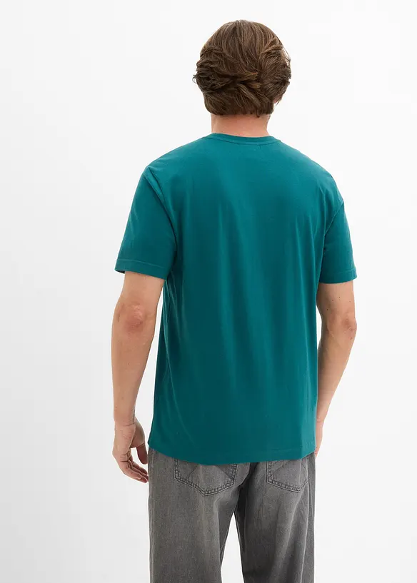 T-Shirt aus reiner Bio-Baumwolle in petrol von hinten (im Anschnitt) - bonprix
