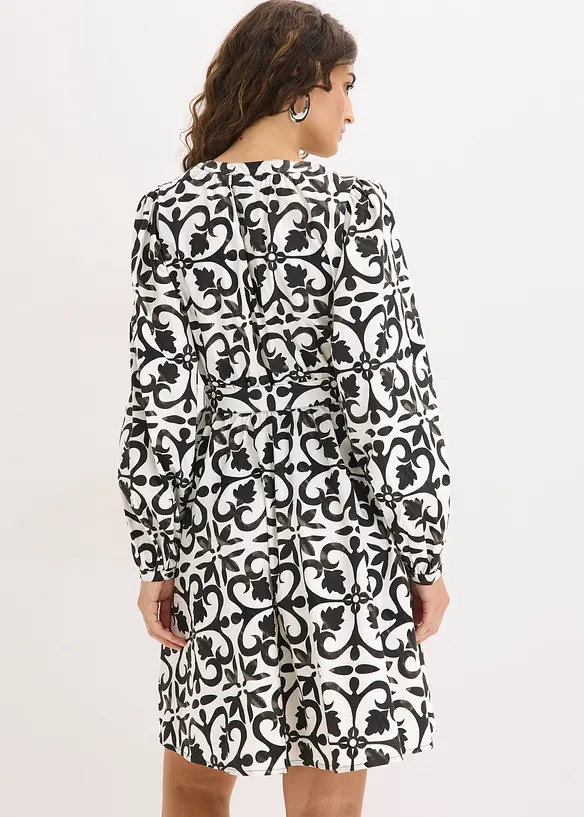 bedrucktes Kleid in weiß von hinten (Totalaufnahme) - bonprix