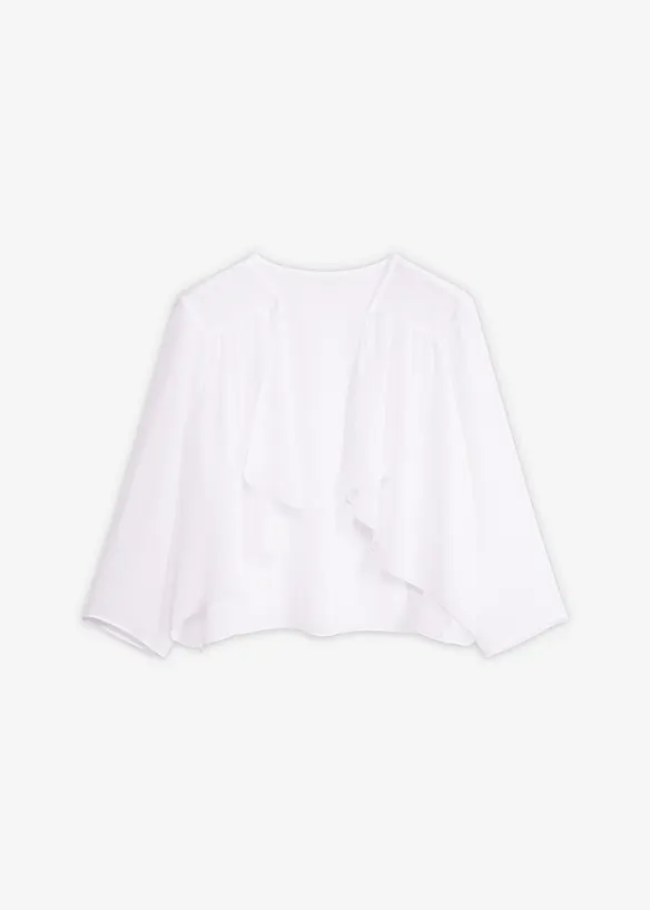 Bolero aus feinem Chiffon in weiß von vorne - bonprix