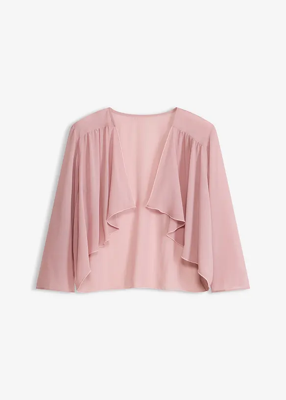 Bolero aus feinem Chiffon in rosa von vorne - bonprix