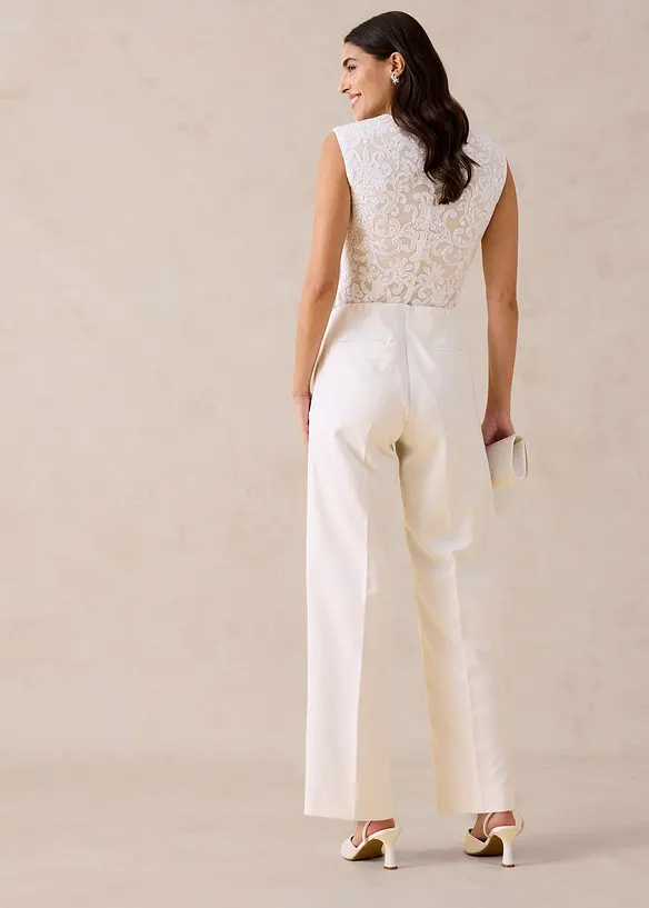 Marlenehose in weiß von hinten - bonprix