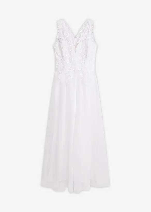 Brautkleid aus Tüll und Spitze in weiß von vorne - bonprix