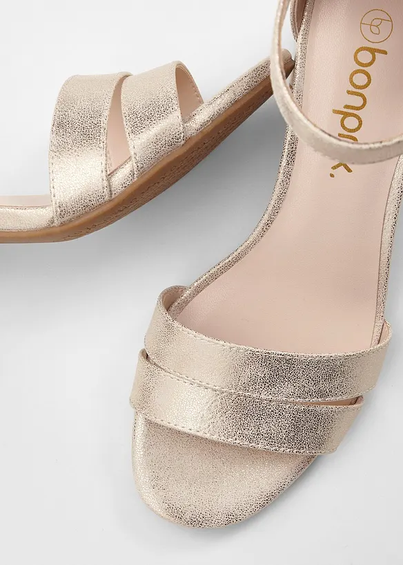 Sandaletten mit Blockabsatz in gold - bonprix