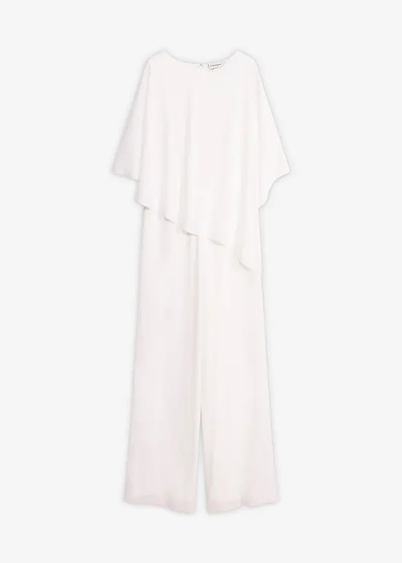 Overall aus feinem Chiffon in weiß von vorne - bonprix Overall aus feinem Chiffon in weiß von vorne - bonprix