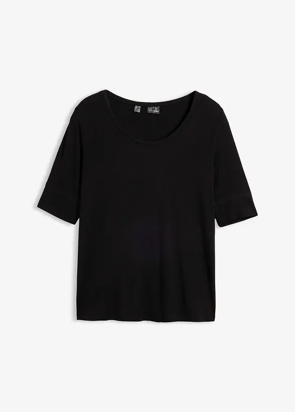 Shirt aus softem Viskose-Mix in schwarz von vorne - bonprix Shirt aus softem Viskose-Mix in schwarz von vorne - bonprix