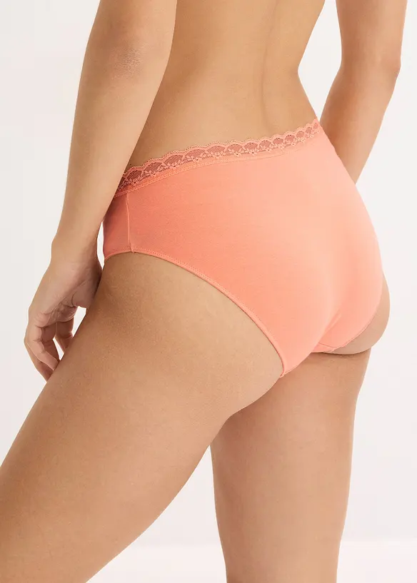 Slip mit Spitze (5er Pack) in schwarz von hinten - bonprix