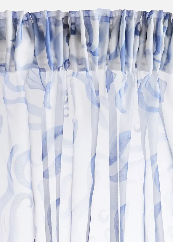 Transparente Gardine aus feinem Voile (1er Pack) in blau - bonprix