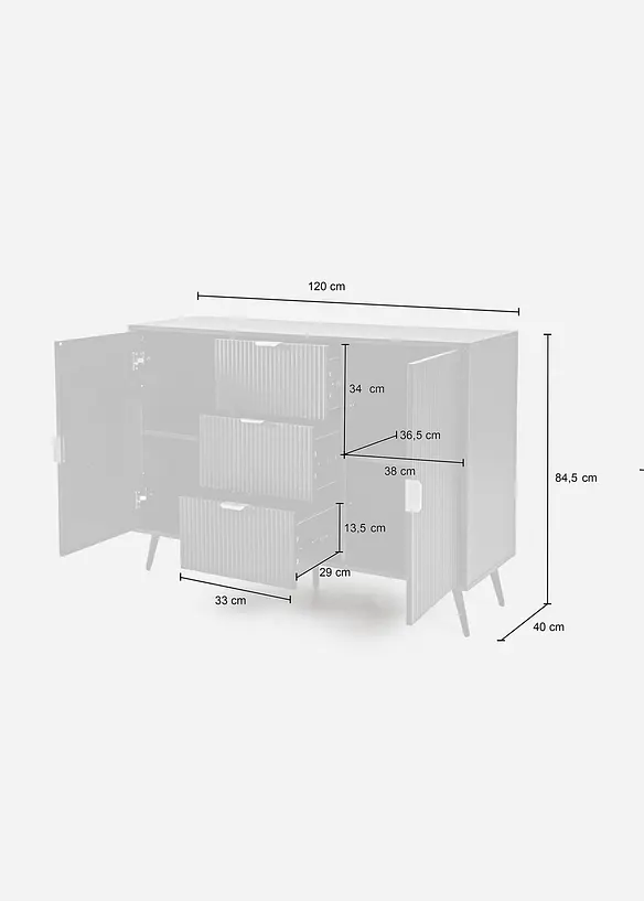 Sideboard in schwarz - bonprix