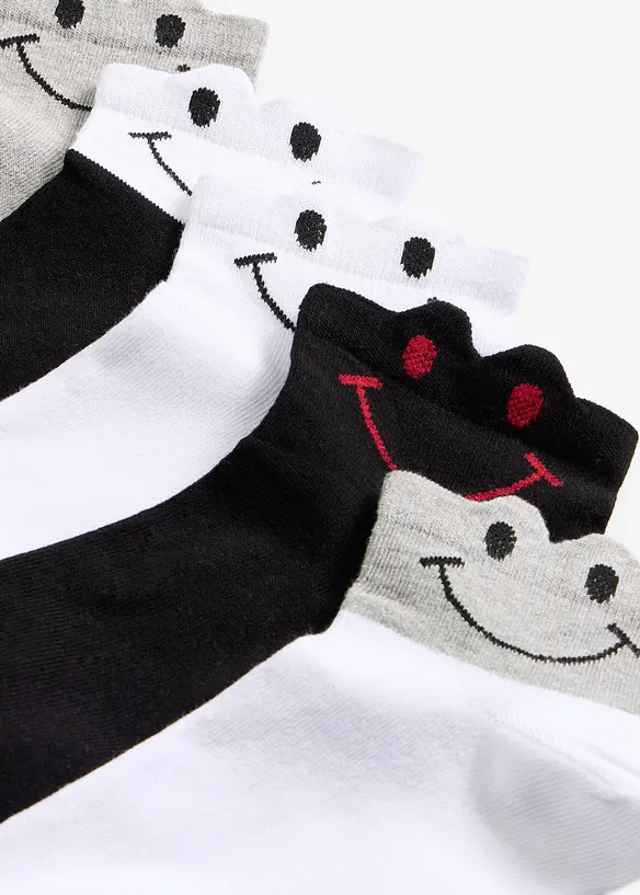 Kurzsocken mit Bio-Baumwolle (5er Pack) in weiß - bonprix