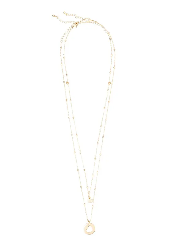 Kettenset (2-tlg. Set) mit Herzanhängern in gold (Detailaufnahme) - bonprix