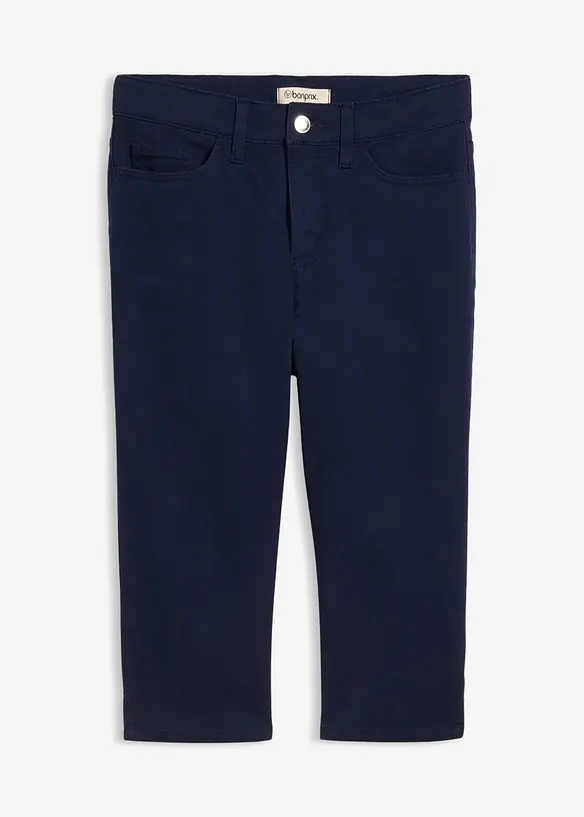 Capri-Hose mit Bequembund in blau von vorne - bonprix
