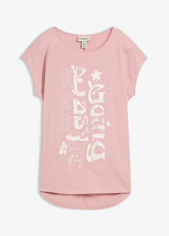 Longshirt aus reiner Bio-Baumwolle in rosa von vorne - bonprix Longshirt aus reiner Bio-Baumwolle in rosa von vorne - bonprix