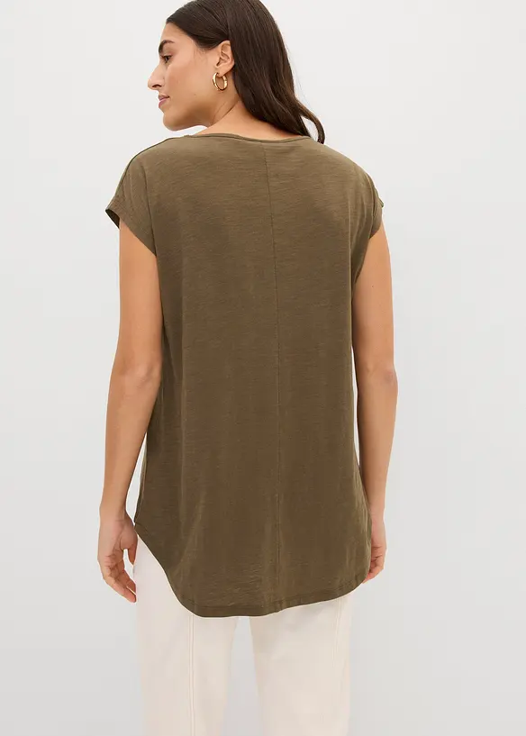 Longshirt aus reiner Bio-Baumwolle in grün von hinten (im Anschnitt) - bonprix Longshirt aus reiner Bio-Baumwolle in grün von hinten (im Anschnitt) - bonprix