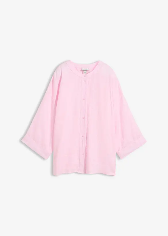 Oversize-Bluse aus reinem Leinen in rosa von vorne - bonprix Oversize-Bluse aus reinem Leinen in rosa von vorne - bonprix