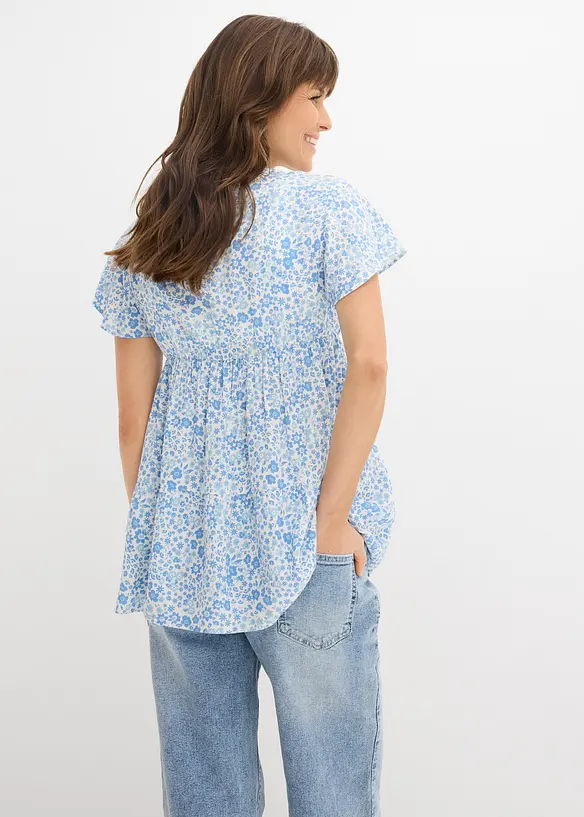 2-in-1 Umstands- und Stillbluse aus fließender Viskose in weiß von hinten (im Anschnitt) - bonprix