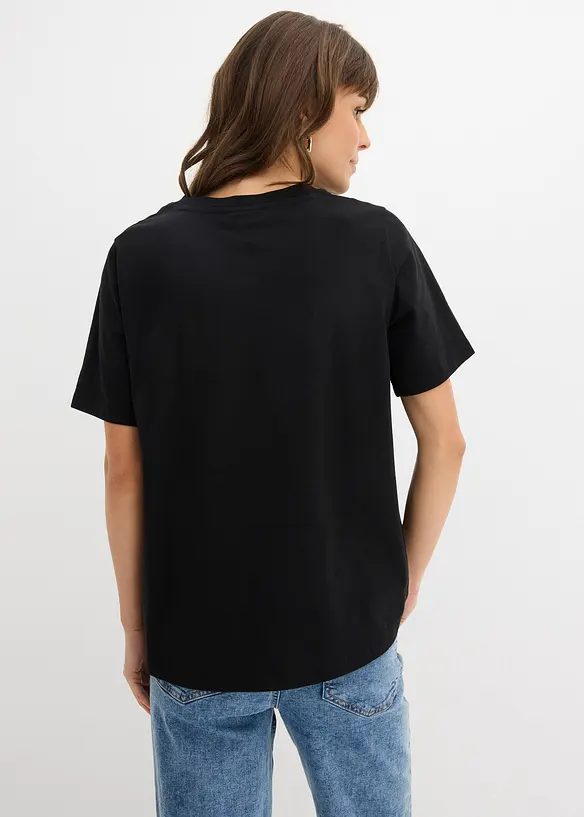 Umstandsshirt mit diskreter Stillfunktion mit Bio-Baumwolle in schwarz von hinten (im Anschnitt) - bonprix Umstandsshirt mit diskreter Stillfunktion mit Bio-Baumwolle in schwarz von hinten (im Anschnitt) - bonprix