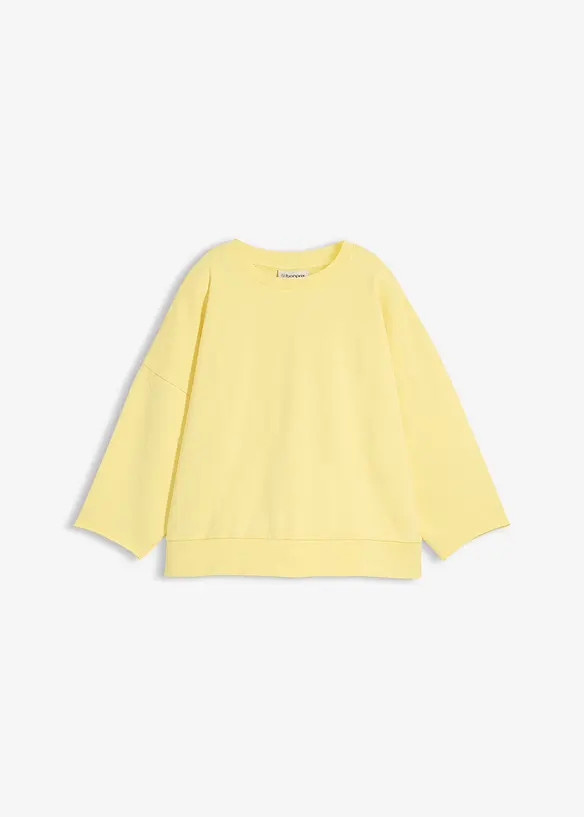 Oversize-Sweatshirt aus reiner Baumwolle in gelb von vorne - bonprix