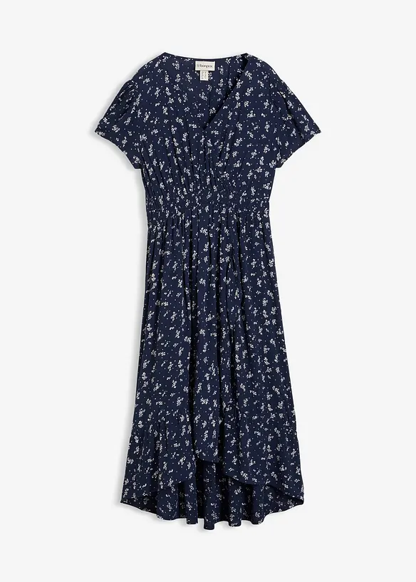 2-in-1 Umstands- und Stillkleid aus Viskose- Crepe in blau von vorne - bonprix