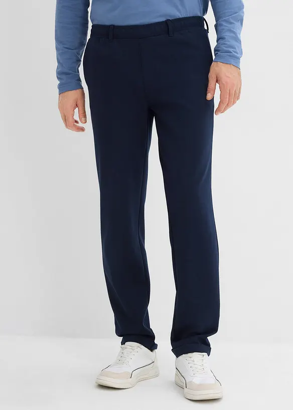 Stretch-Anzugshose aus bequemen Punto di Roma in blau von vorne - bonprix