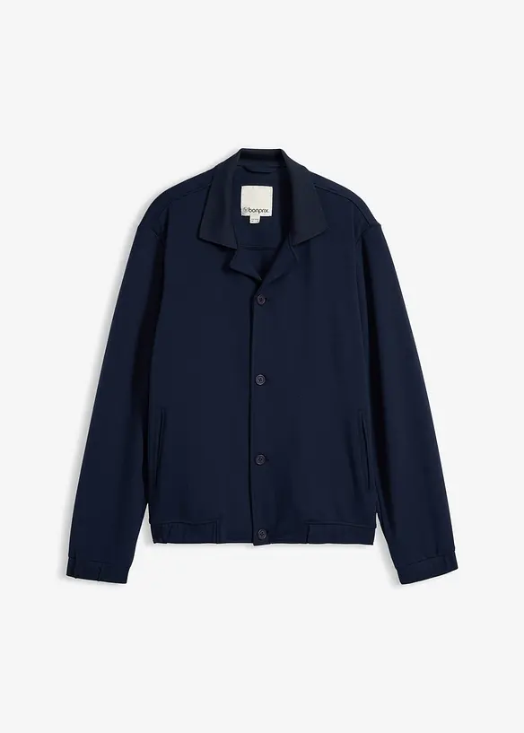 Anzug-Blouson aus bequemen Punto di Roma in blau von vorne - bonprix