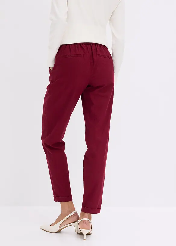 Leinenhose aus einem Leinen-Mix in rot von hinten - bonprix