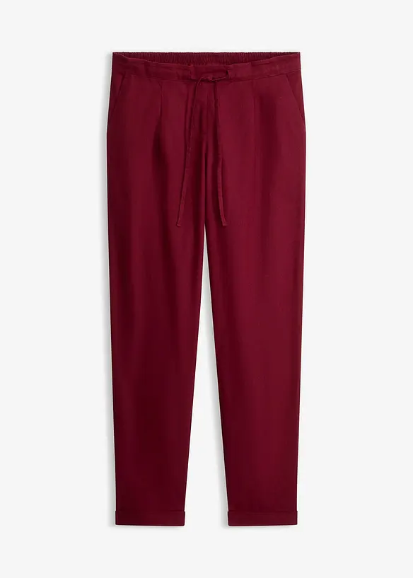 Leinenhose aus einem Leinen-Mix in rot von vorne - bonprix
