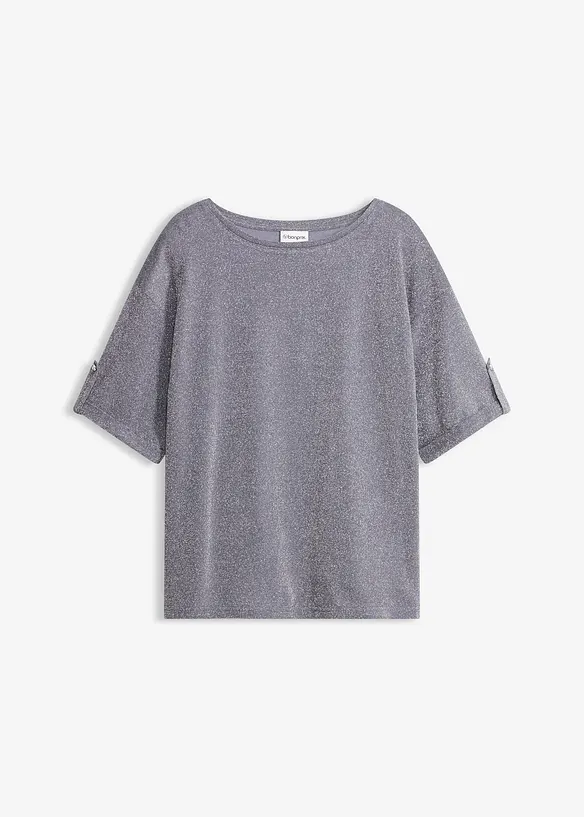 Glitzer Viskose-Shirt mit Glanzdruck in blau von vorne - bonprix Glitzer Viskose-Shirt mit Glanzdruck in blau von vorne - bonprix