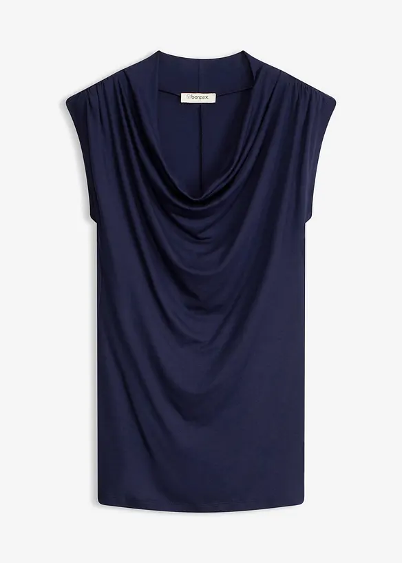 Shirt aus Viskose-Mix in blau von vorne - bonprix