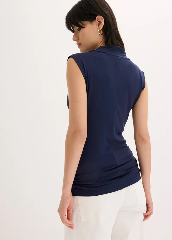Shirt aus Viskose-Mix in blau von hinten (im Anschnitt) - bonprix