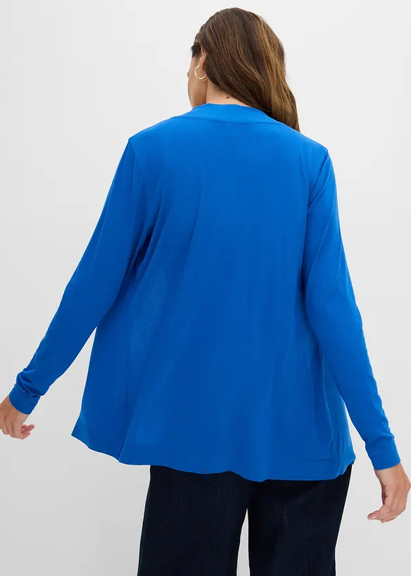 Shirtjacke aus softem Viskose-Mix in blau von hinten (im Anschnitt) - bonprix