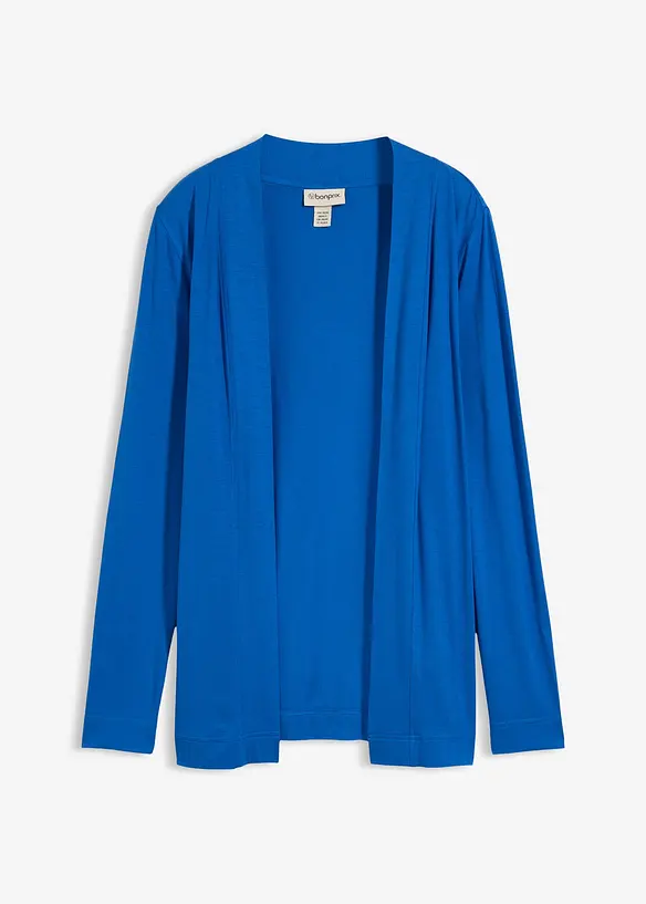 Shirtjacke aus softem Viskose-Mix in blau von vorne - bonprix