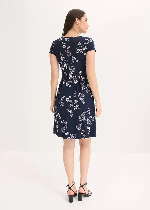 Shirtkleid aus fließender Viskose in blau von hinten (Totalaufnahme) - bonprix