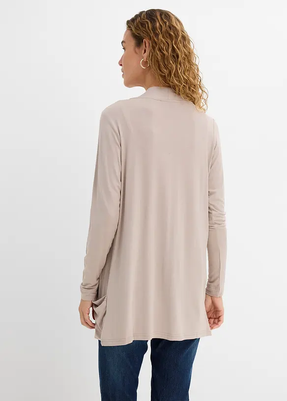 Shirtjacke aus softem Viskose-Mix in grau von hinten (im Anschnitt) - bonprix Shirtjacke aus softem Viskose-Mix in grau von hinten (im Anschnitt) - bonprix