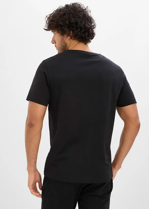 T-Shirt aus reiner Baumwolle in schwarz von hinten (im Anschnitt) - bonprix