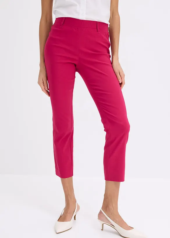7/8-Hose aus elastischem Bengalin in pink von vorne - bonprix